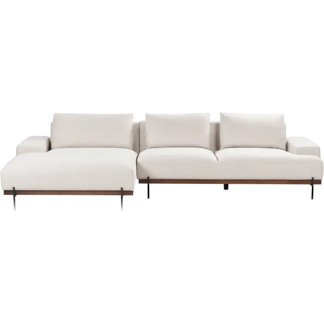 Beliani MARIFERD - Hoekbank - Lichtbeige - Rechtszijdig - Polyester