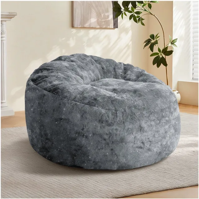 MODENUIT Zitzak Stoel 100 x 98 x 61 cm - Hoge Rugleuning En Diepe Zitting - Voor Woonkamer - Stoffen Grijs