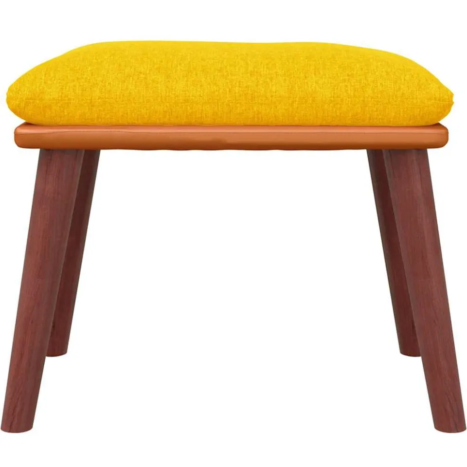 vidaXL Voetenbank 45x29,5x35 cm stof en kunstleer mosterdgeel