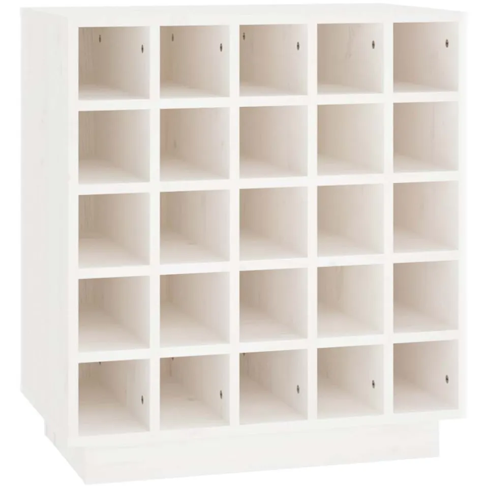 vidaXL Wijnkast 55,5x34x61 cm massief grenenhout wit