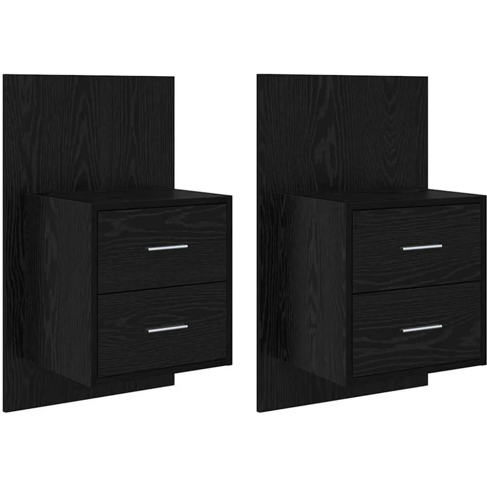 vidaXL Wandkastje 2 st Zwart Eiken 48,5 x 32,5 x 80 cm Bewerkt hout, foto 3