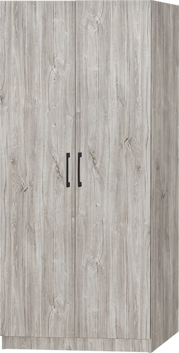 BELFURN Kledingkast ELMA 2 deuren 80cm new grey oak grijs