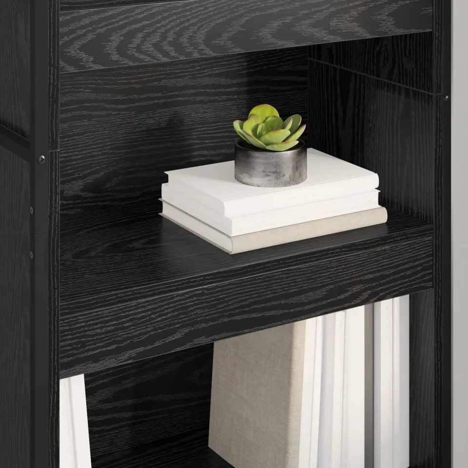 vidaXL Boekenkast 60 x 30 x 189,5 cm Bewerkt hout Zwart Eiken, foto 4