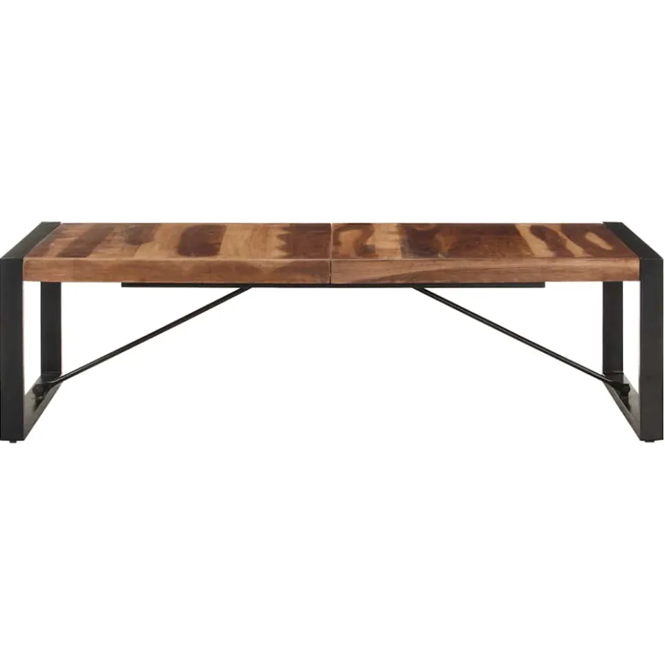 vidaXL Salontafel 140x70x40 cm massief hout bruin, foto 2