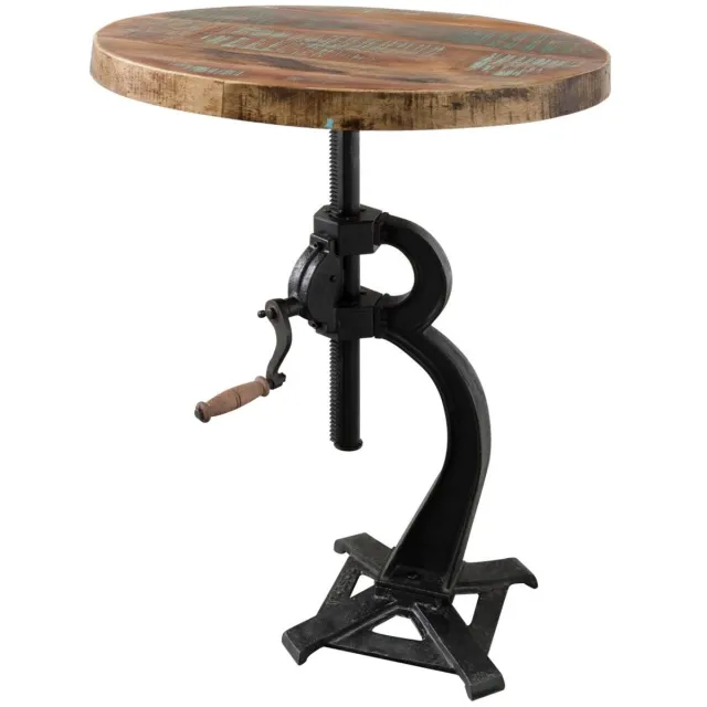 MASSIVMOEBEL24 .DE INDUSTRIAL #22 eettafel veelkleurig gelakt massief hout sloophout 75x75x45 cm (BxTxH)