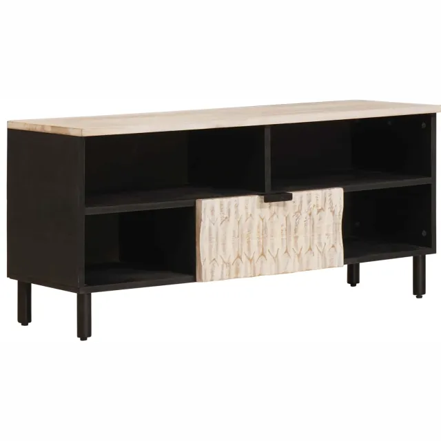 vidaXL TV-kast Witte Was Afwerking 100 x 33 x 46 cm Massief Mango Hout