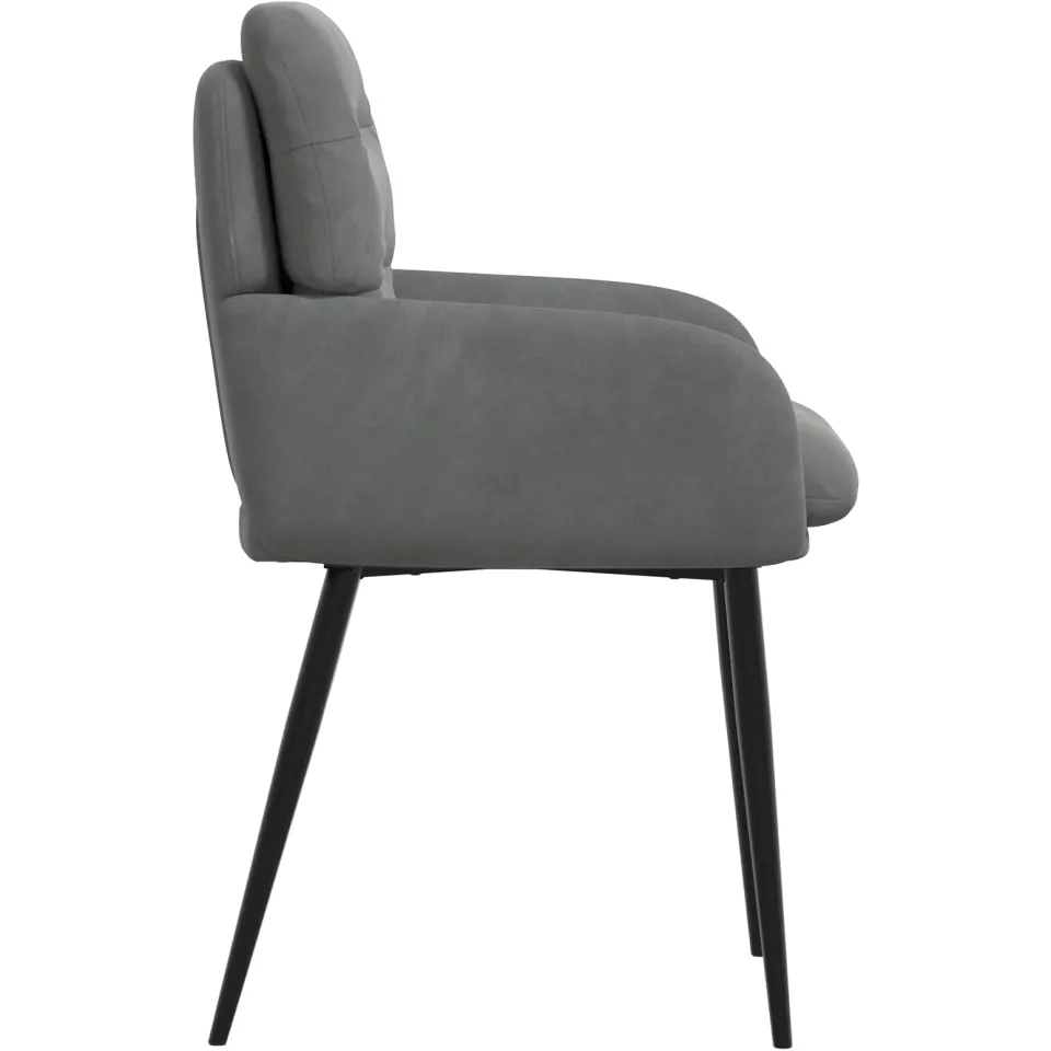 vidaXL Eettafelstoelen 2 st fluweel Donkergrijs 59 x 59,5 x 90 cm, foto 4