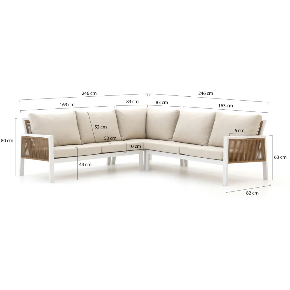 Manifesto Furniture Manifesto Alzano hoek loungeset 3-delig wit, foto 2