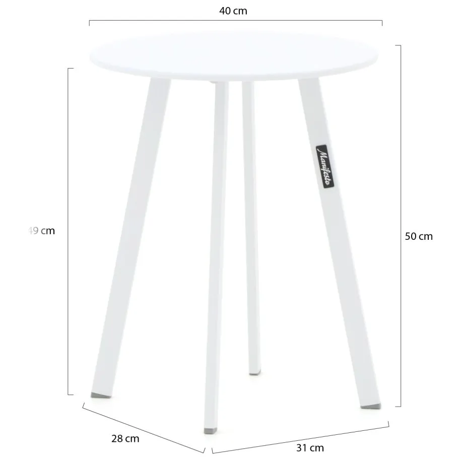 Manifesto Furniture Manifesto Bovezzo bijzet tuintafel ø 40cm (h:50cm) wit, foto 2