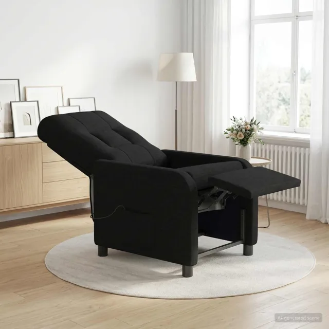 vidaXL Massage Recliner Zwart Stof