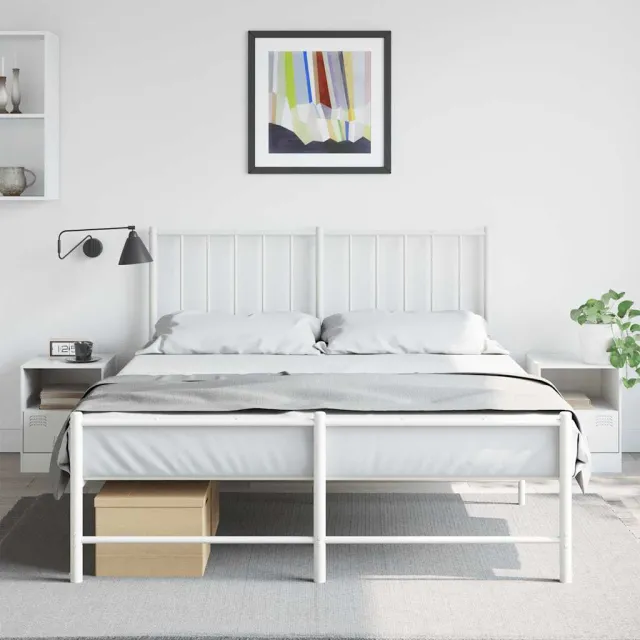 vidaXL Nachtkastjes 2 st 34,5x39x44 cm staal wit, foto 2