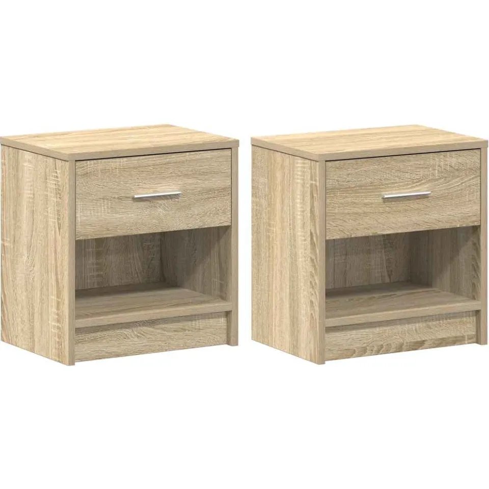 vidaXL Nachtkastjes 2 st met lade 39x28x41 cm sonoma eikenkleurig, foto 3