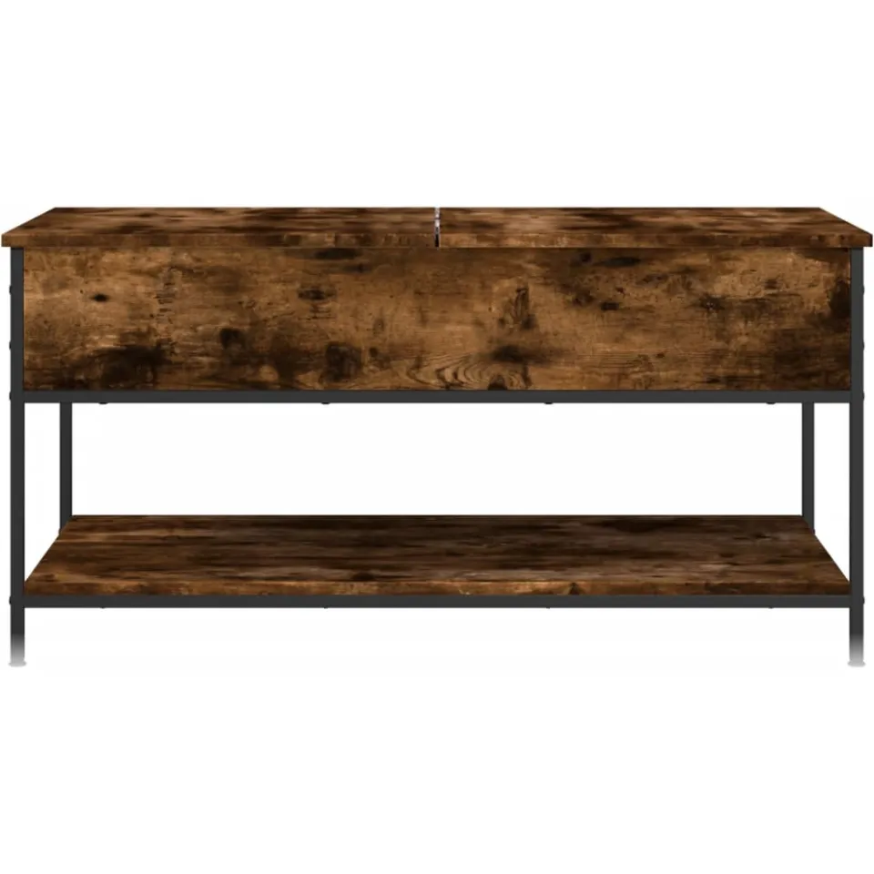 vidaXL Salontafel 100x50x50 cm bewerkt hout en metaal gerookt eiken, foto 4