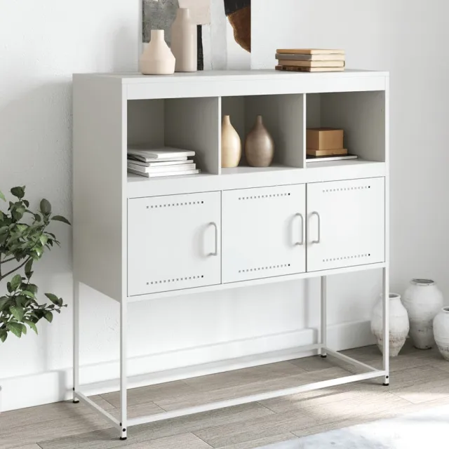 vidaXL Dressoir 100,5x39x107 cm staal wit