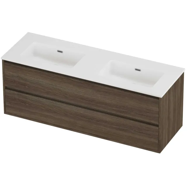 Proline Tribute Badmeubelset Porselein Elegant 140x46x54 cm Mat White Vital Oak Eiken