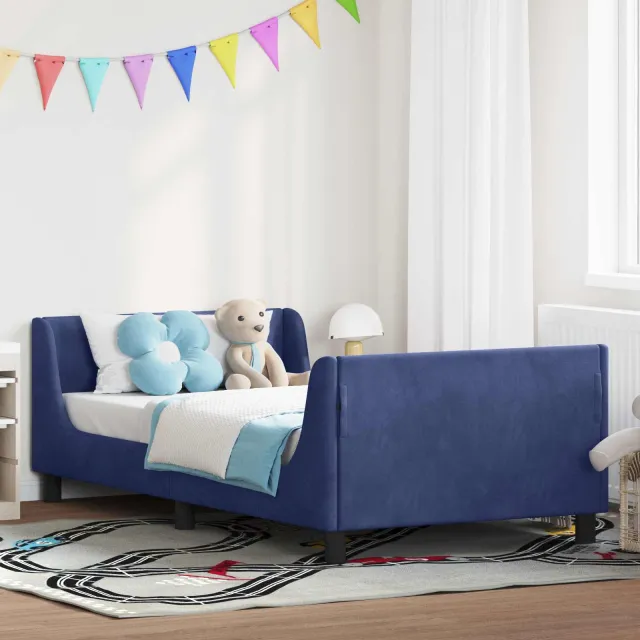 vidaXL Bedframe voor kinderen met hoofdbord Politieblauw 80 x 200 cm