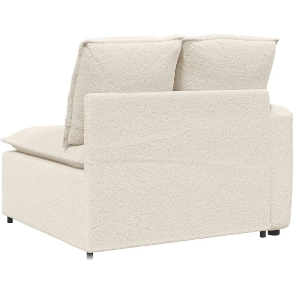 vidaXL Modulaire bank Armleuning eindmodule met kussens 100 cm crème, foto 4