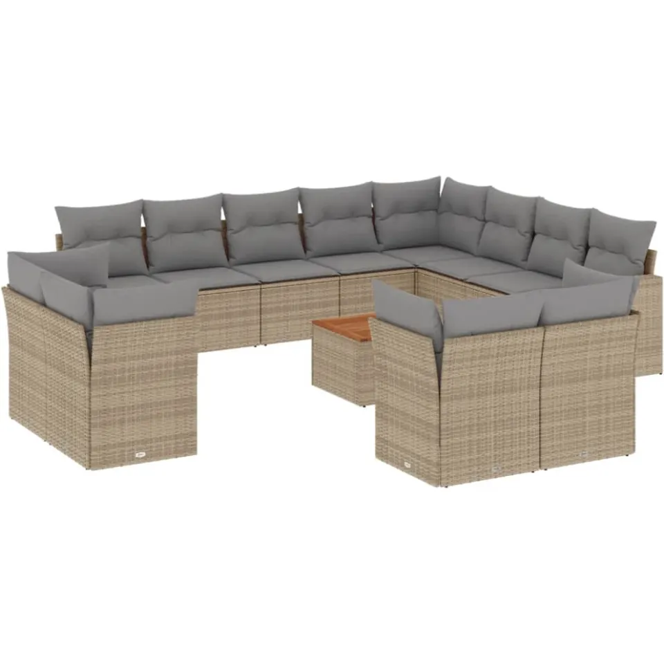 vidaXL Patio Sofa Set 12-zits Mix Beige en Lichtgrijs, foto 3