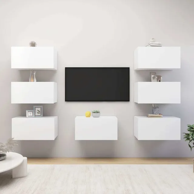 vidaXL Tv-meubelen 7 st 30,5x30x60 cm bewerkt hout wit, foto 2