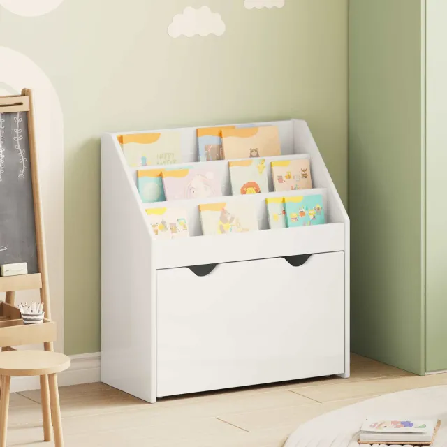 vidaXL Kinderen Boekenkast met lade Hoogglans wit 60 x 29,5 x 69 cm, foto 2