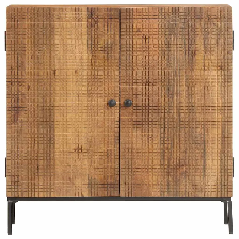 vidaXL Dressoir 75x30x75 cm massief mangohout bruin, foto 2