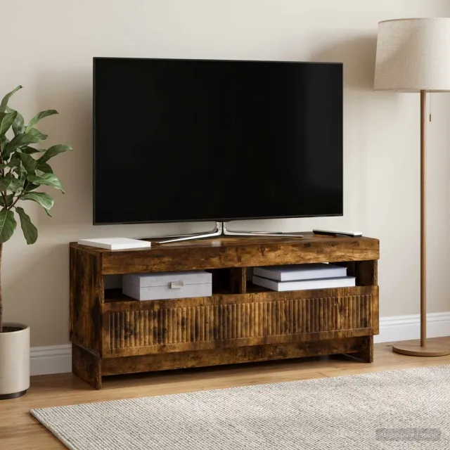 vidaXL LED tv-meubel EDE 100 x 35 x 43 cm Gerookt eiken Bewerkt hout, foto 2