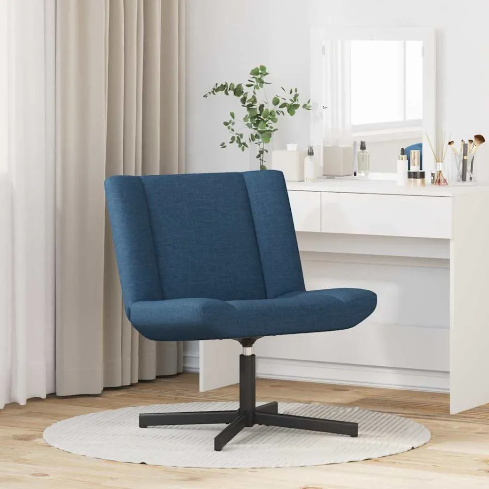 vidaXL Draaistoel Blauw 63 x 75 x 76 cm Stof, foto 3