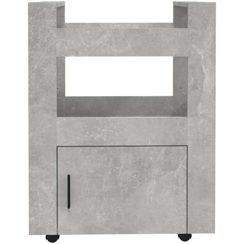 vidaXL Keukentrolley 60x45x80 cm bewerkt hout betongrijs grijs, foto 3