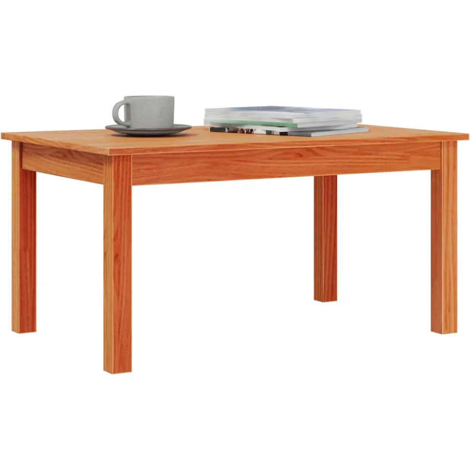 vidaXL Salontafel 80x50x40 cm massief grenenhout wasbruin