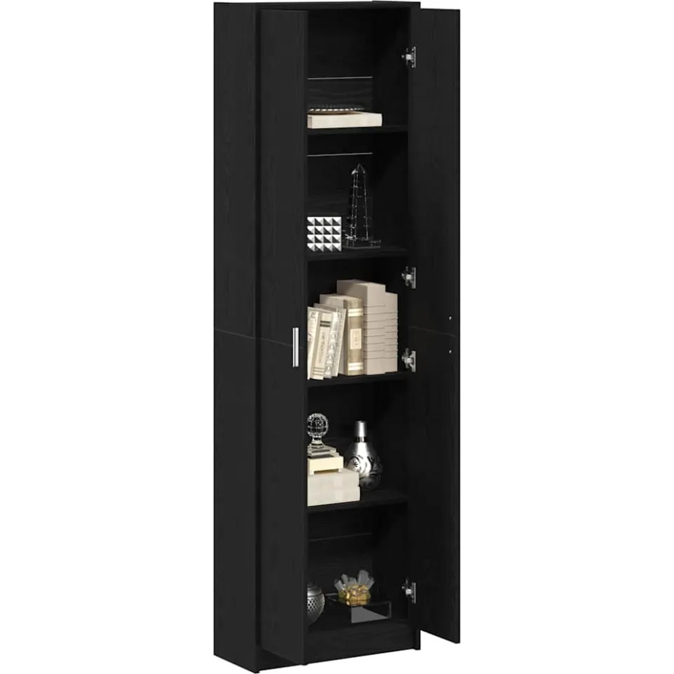 vidaXL Kledingkast Zwart Eiken 55 x 25 x 189 cm
