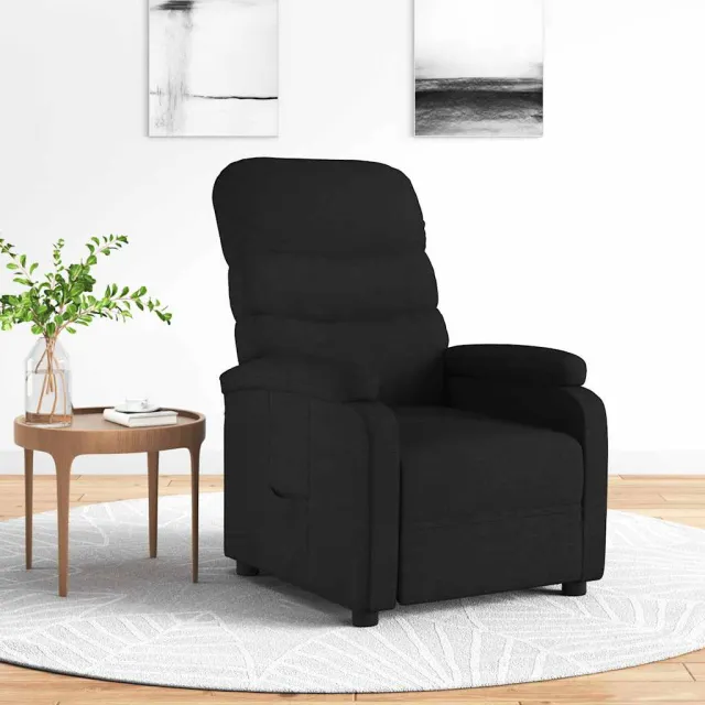 vidaXL Fauteuil verstelbaar stof zwart