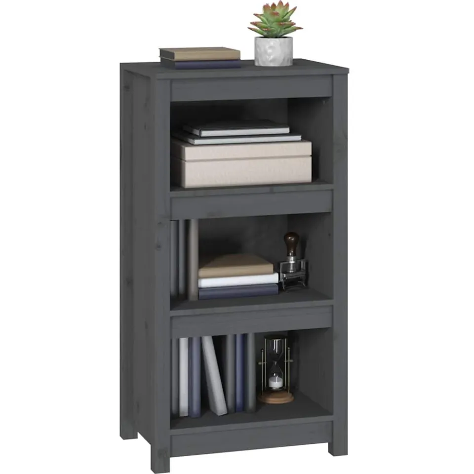 vidaXL Boekenkast 50x35x97 cm massief grenenhout grijs