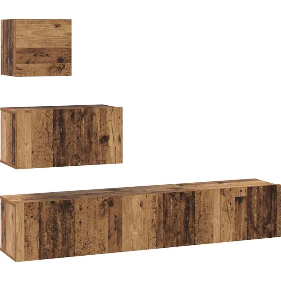 vidaXL Tv-meubelset 4 st 80 x 30 x 30 cm Oud Hout bruin, foto 3