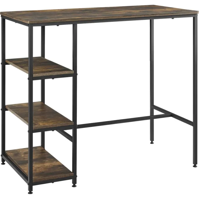 en.casa Bartafel Växjö met 3 planken 109x60x100 cm zwart houtkleurig houtkleurig donker en zwart