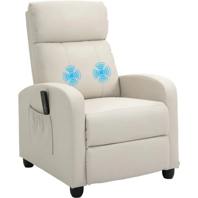 Homcom Massage Relaxbank - PU-leer - 68x88x98cm - Crème