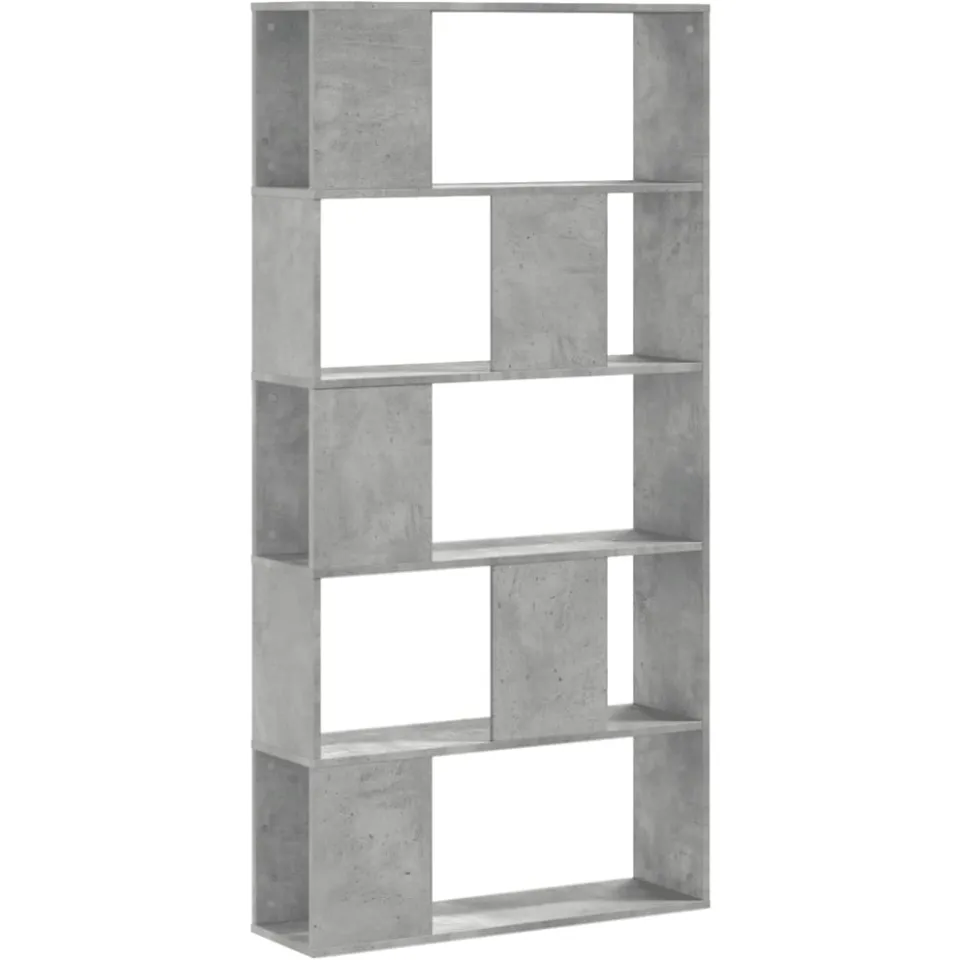 vidaXL Boekenkast 5-laags 80,5x23,5x162,5 cm bewerkt hout betongrijs grijs, foto 3