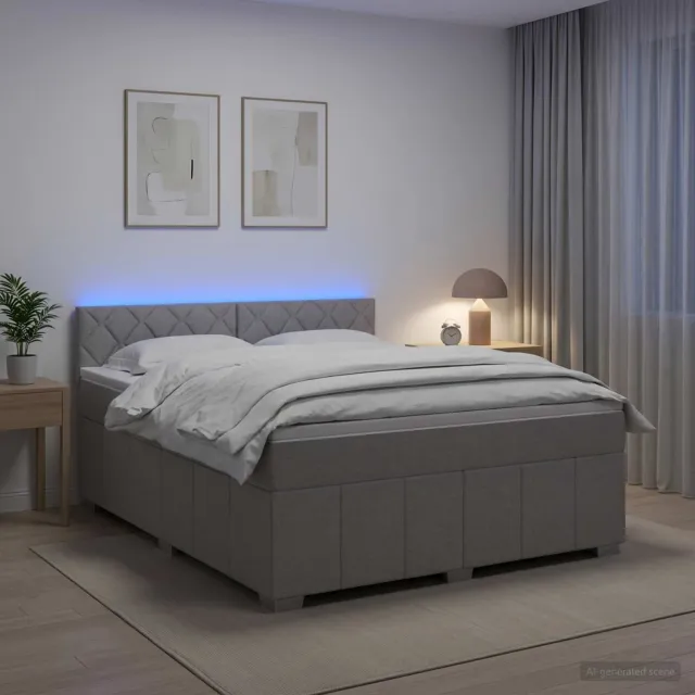vidaXL Boxspringbed met matras Lichtgrijs 140 x 200 cm Stof