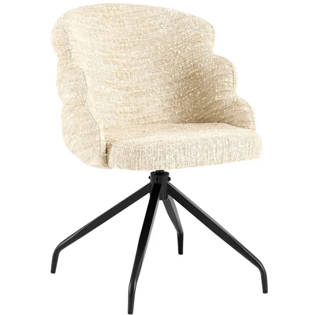 Giga Meubel Eetkamerstoel Claes - Beige - Draaibaar - Set van 2