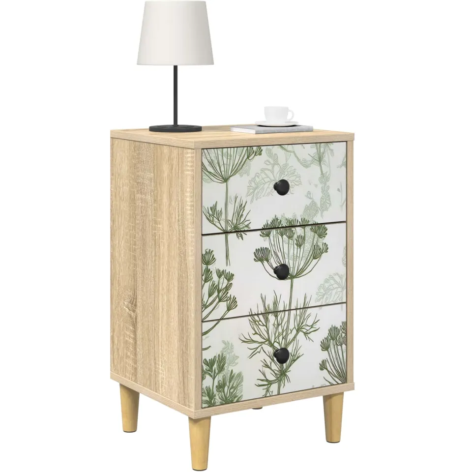 vidaXL Nachtkastje GOTHA Sonoma Eiken 36 x 33 x 60 cm Bewerkt hout Bruin