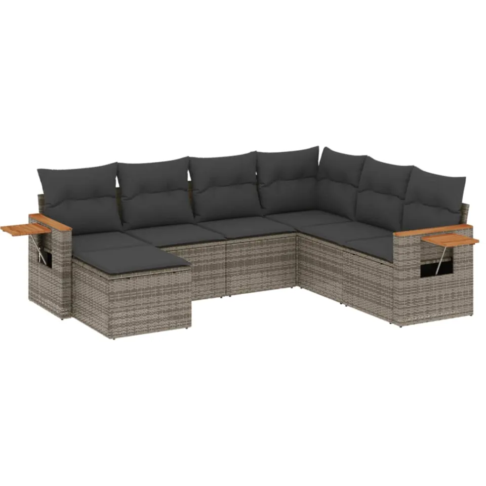 vidaXL Patio Sofa Set 7-zits Grey, foto 3