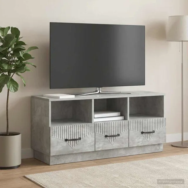 vidaXL TV-kast met lade Betongrijs 102 x 34,5 x 47 cm Bewerkt hout