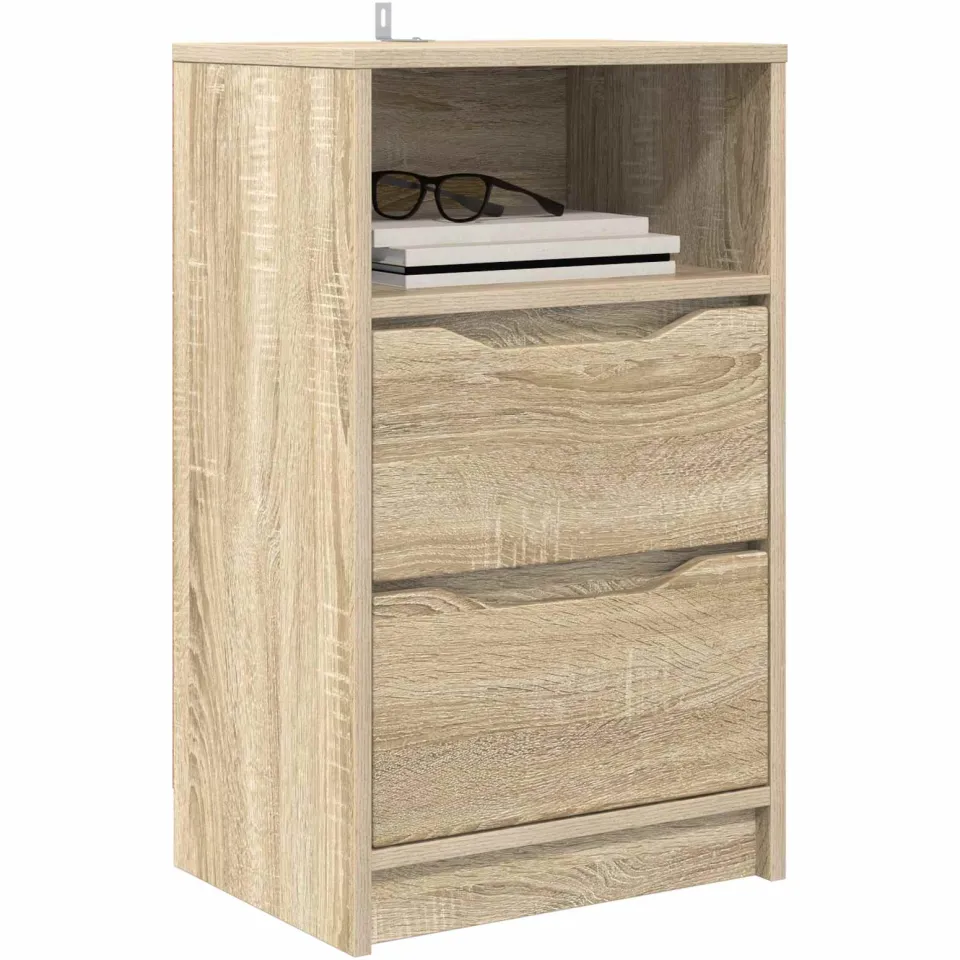 vidaXL Nachtkastje Sonoma Eiken 40 x 30 x 67 cm Bewerkt hout Bruin