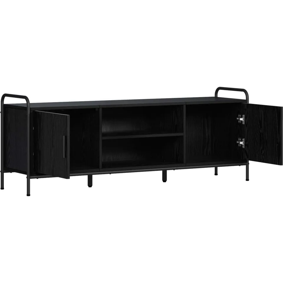 vidaXL Tv-meubel 133 x 33 x 50 cm Zwart eiken Bewerkt hout
