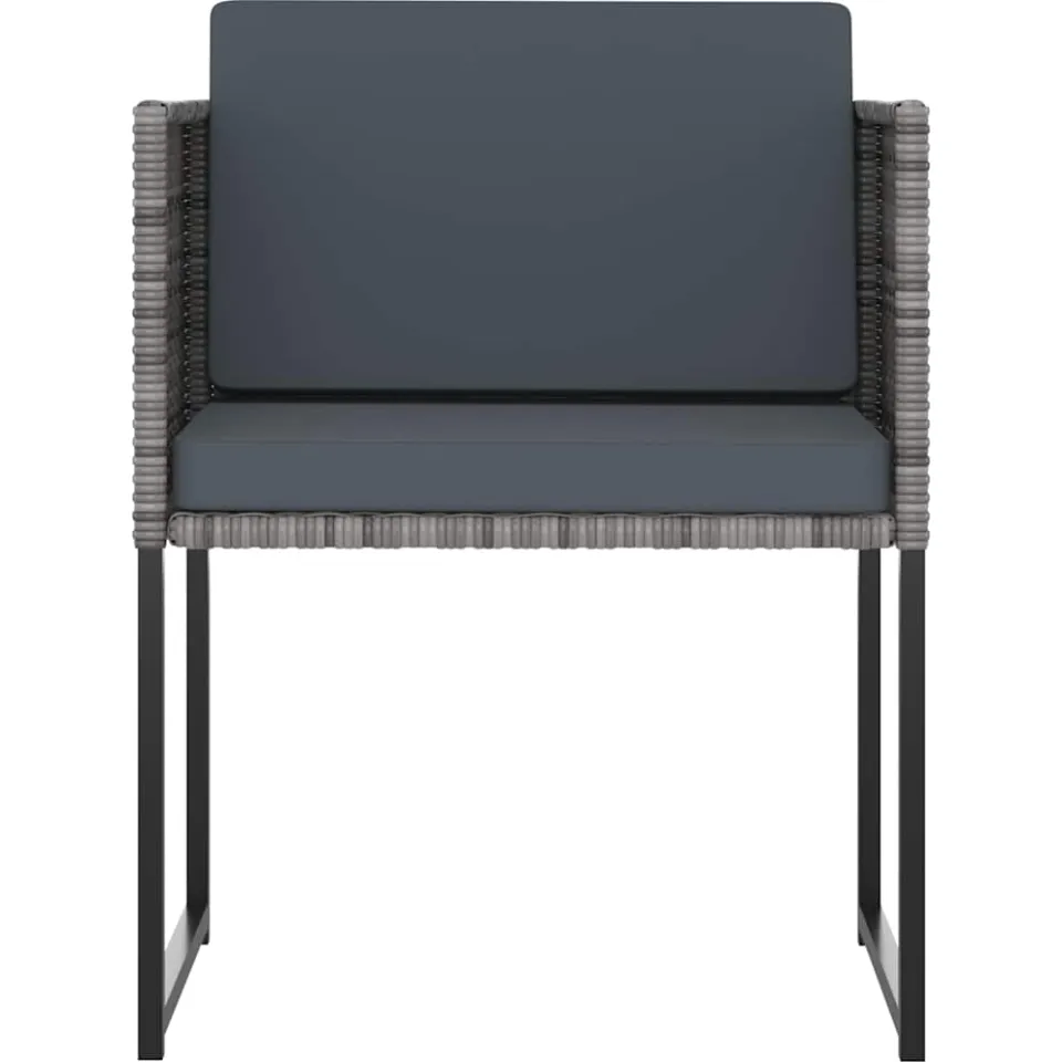 vidaXL 11-delige Tuinset met kussens poly rattan grijs, foto 3