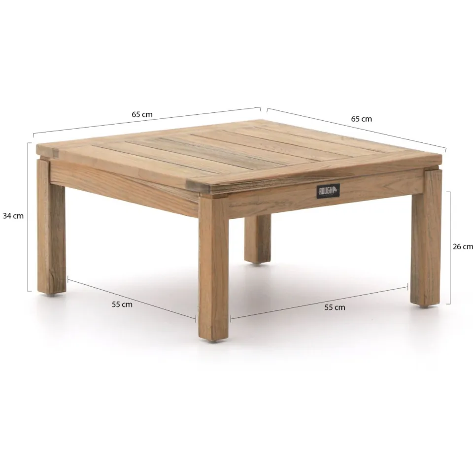 ROUGH Furniture ROUGH Batang bijzet tuintafel 65x65x34cm bruin, foto 2