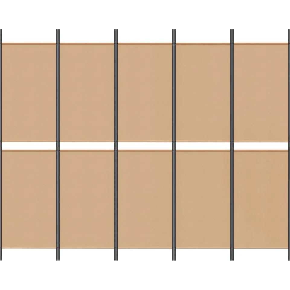 vidaXL 5-panelen kamerscherm Beige 250 x 200 cm Stof, foto 4