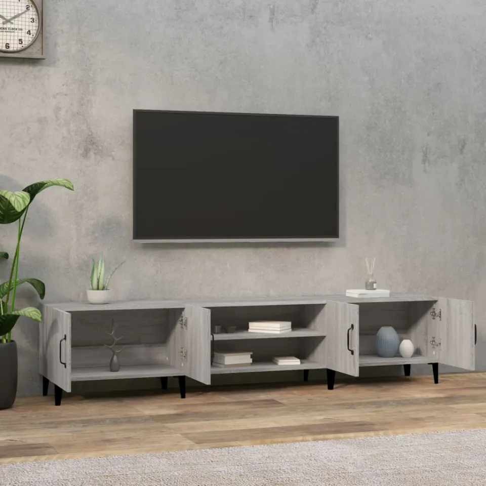 vidaXL Tv-meubel 180x31,5x40 cm bewerkt hout grijs sonoma eikenkleurig, foto 3
