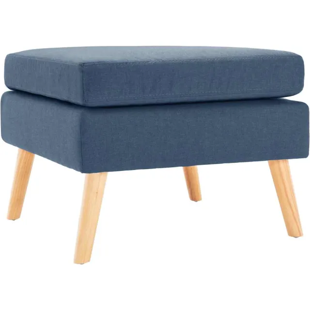 vidaXL Voetenbank stof blauw
