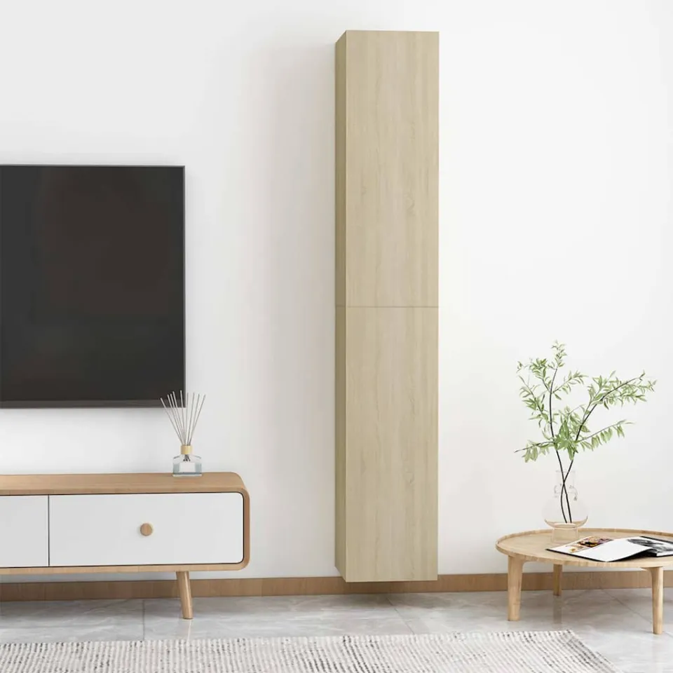 vidaXL Tv-meubels 2 st 30,5x30x90 cm bewerkt hout sonoma eikenkleurig, foto 4