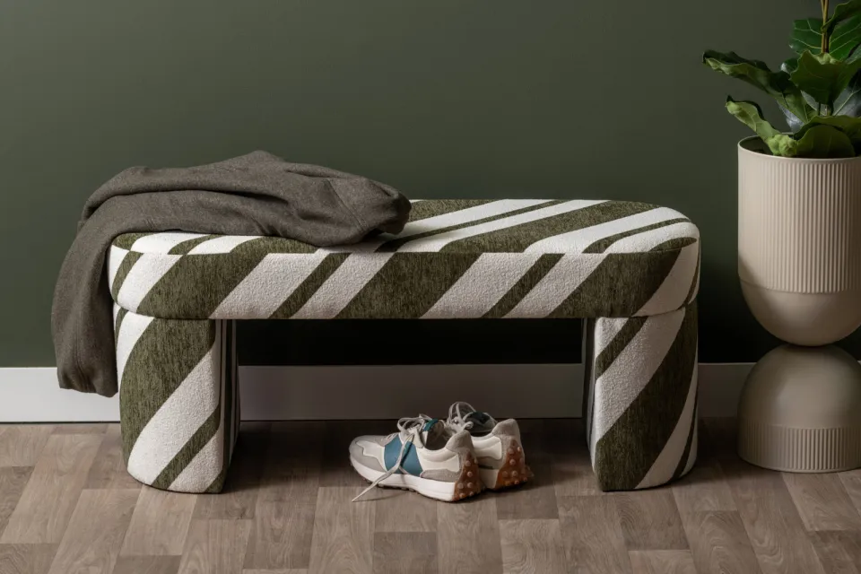 Leitmotiv Agraciado bankje groen en wit, foto 3